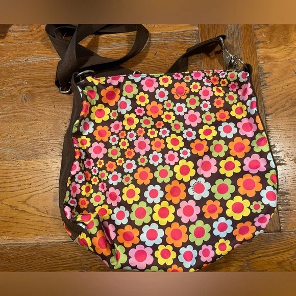 LESportSac Flower Power Satchel Crossbody/Shoulder Bag - Picture 4 of 8